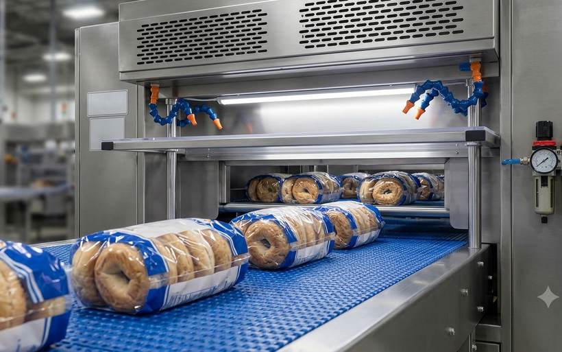 Bagging and packaging line