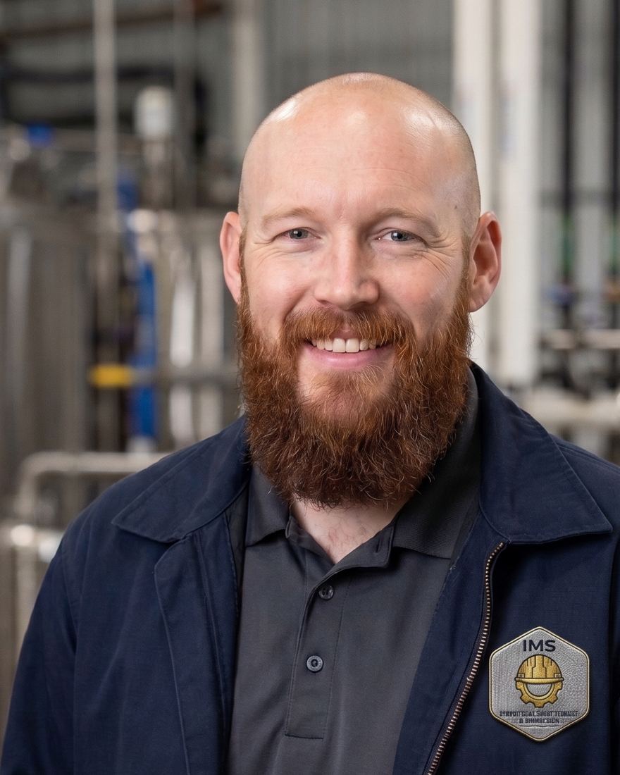 Matthew Holcombe, Founder and Owner of IMS, photographed on a food production floor